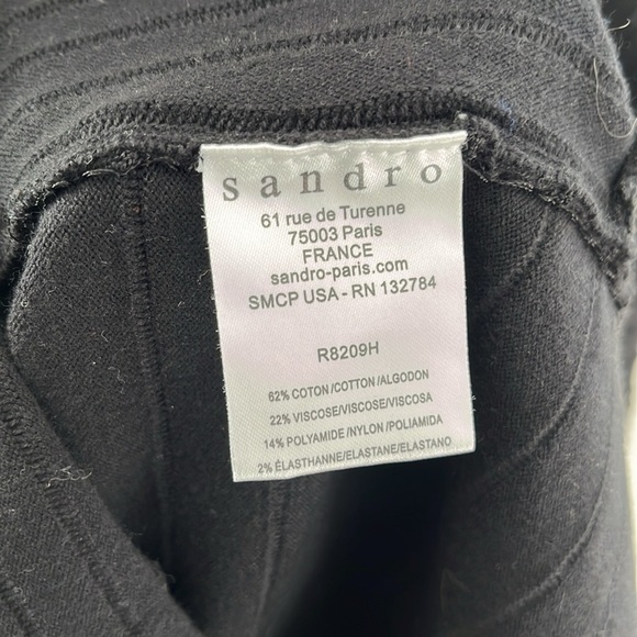 Sandro Paris Black Stretch Knit Fit & Flare Dress - Picture 6 of 7